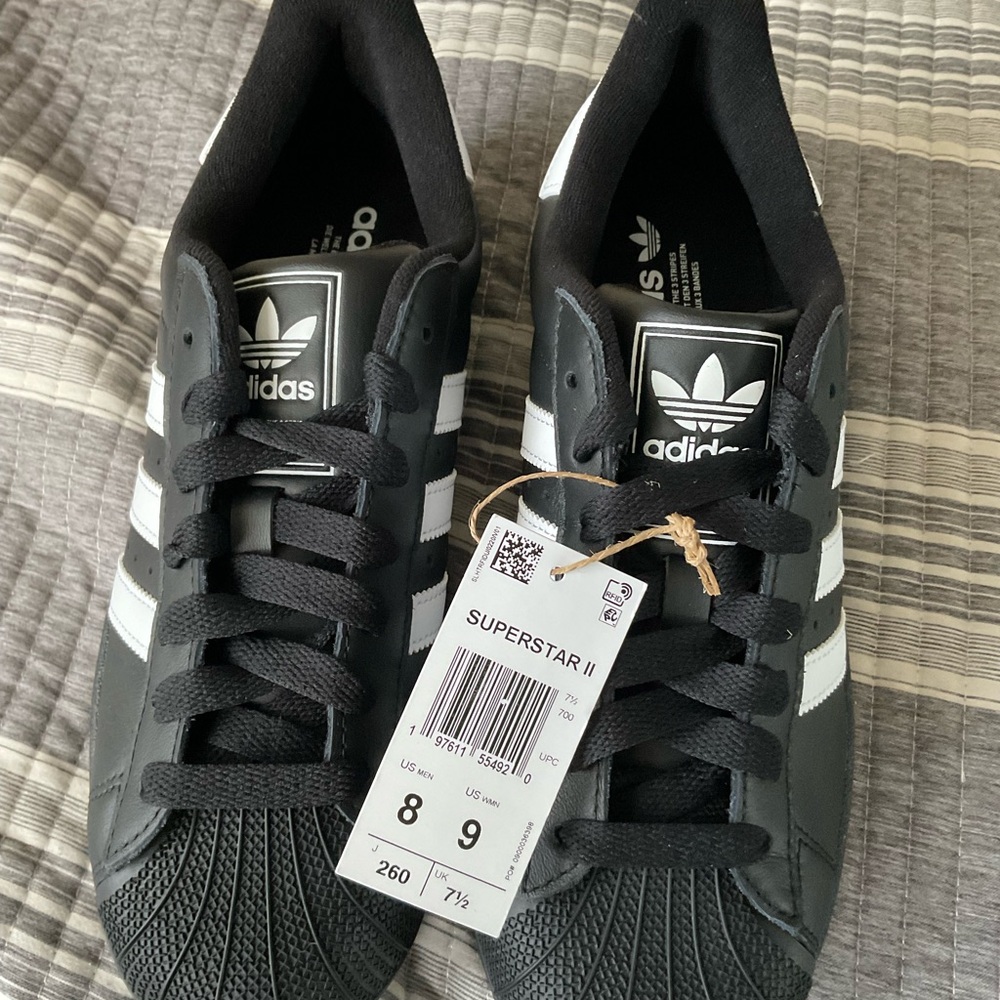 Adidas Black and White Superstar Sneakers